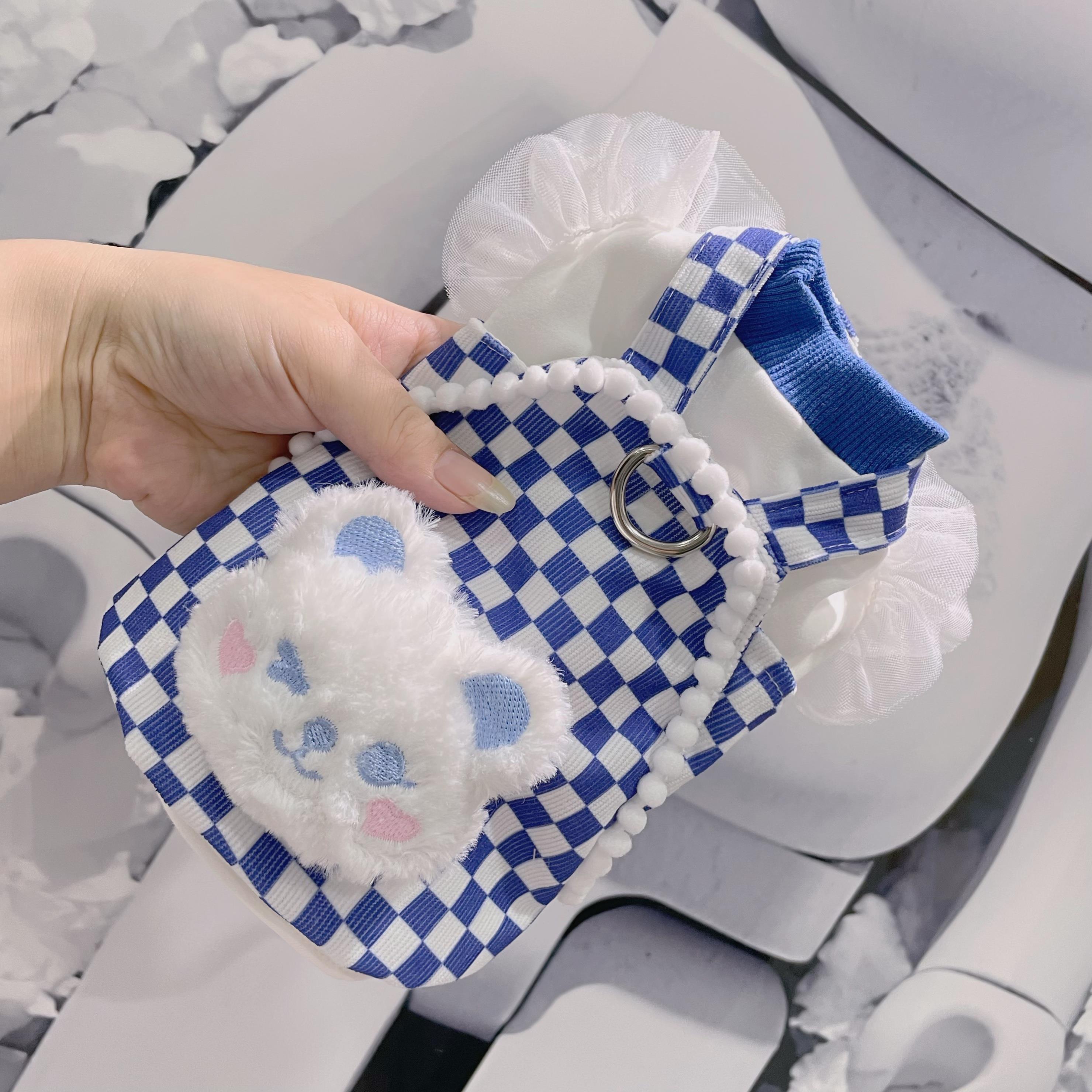 原创套装弹力卫衣打底衫格子背带裙小体狗狗马甲蝴蝶结可爱纯棉秋