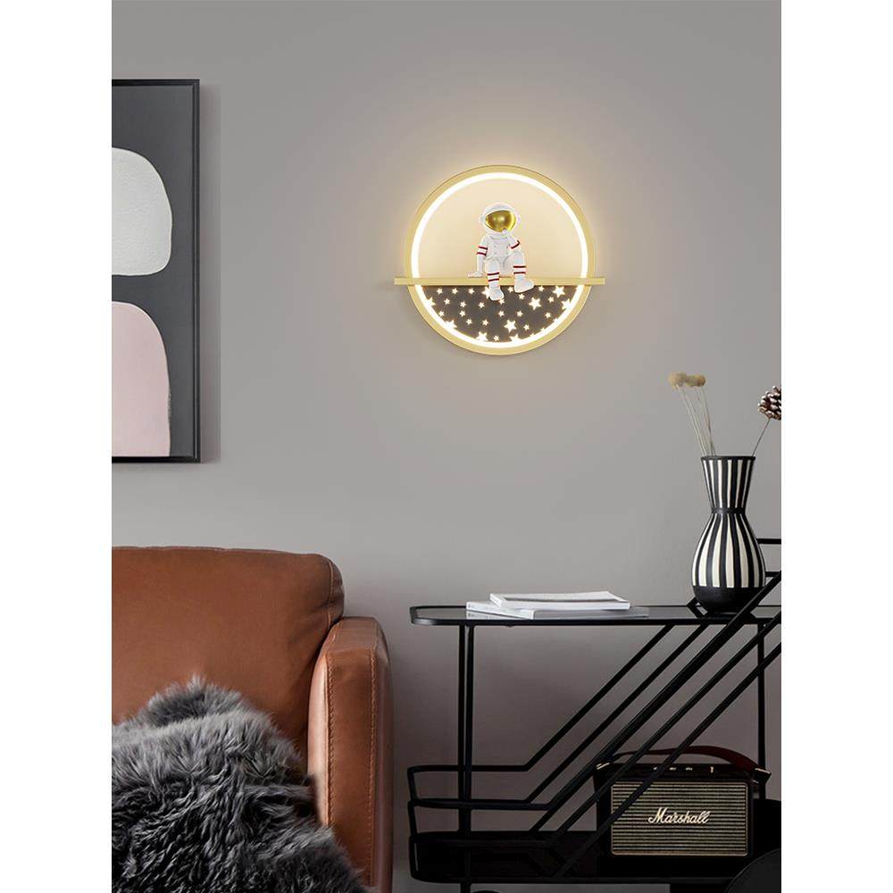 床头灯卧室儿童房间壁灯月球宇航员现代简约客厅电视沙发背景墙灯