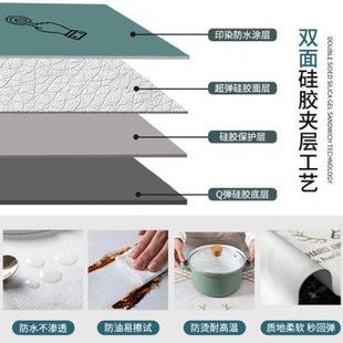 餐桌垫大理石纹岩板桌面垫轻奢可裁剪皮革桌布茶几硅胶桌面保护垫
