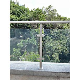 阳台钢化玻璃护栏简约不锈钢立柱扶手栏杆农村自建房室外露台围栏