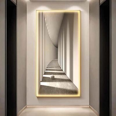 轻奢led带灯现代空间延伸感装饰画 画入户玄关挂画 画走廊过道简
