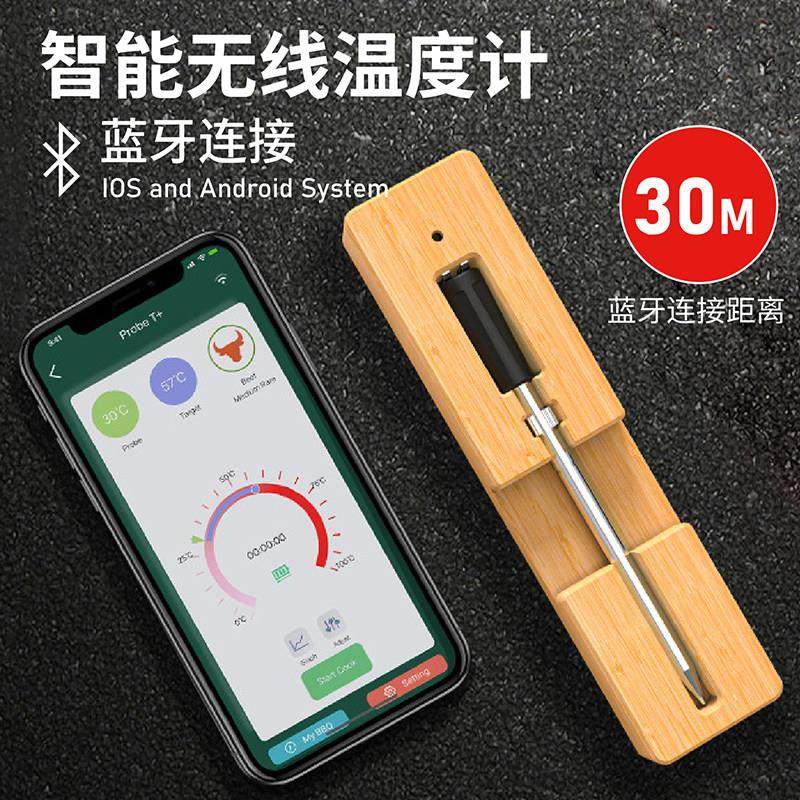 蓝牙食品温度计不锈钢烤肉牛排烧烤探针式牛羊猪鸡肉类食品测温计,生活电器,电子温湿度计/智能温控器,淘宝优惠券,粉丝福利购,淘宝优惠卷