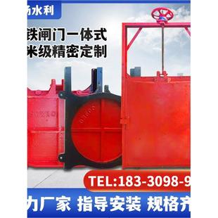 钢制铸铁闸门一体式启闭机闸门水闸水渠水闸闸门钢制镶铜渠道闸门