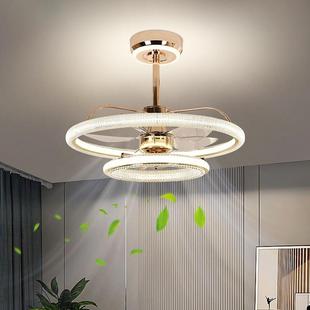 简约现代饭厅吊扇灯离线 线语音北欧饭厅吊灯具轻奢房间主卧室吊