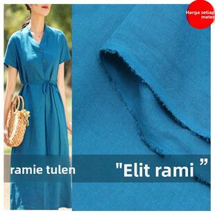 纯苎麻布料服装面料薄高档高支纯色棉麻亚麻布夏季连衣裙衬衫布料