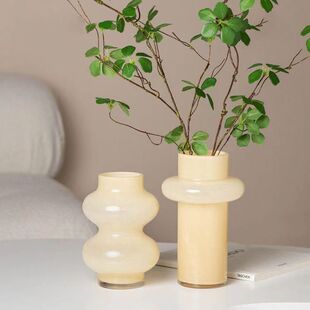 玻璃花瓶客厅插花水培复古家居餐桌摆件网红奶油装 新中式 饰轻奢
