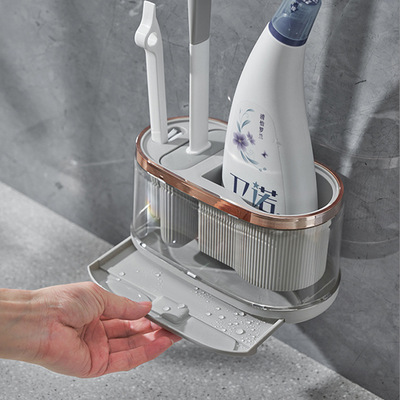 轻奢家用马桶刷壁挂硅胶刷带镊子厕所卫生间清洁免打孔双刷