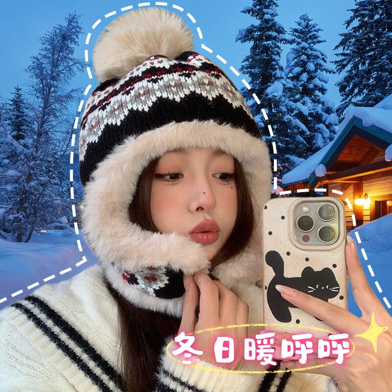 费尔岛风帽子女冬针织毛线帽保暖加绒加厚户外玩雪防寒护耳雷锋帽,服饰配件/皮带/帽子/围巾,帽子,淘宝优惠券,粉丝福利购,淘宝优惠卷