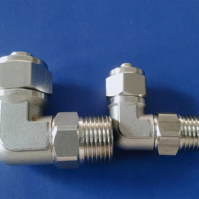 热销304不锈钢可旋转快拧锁母水管气管接头L直角弯头PL8-02气动接