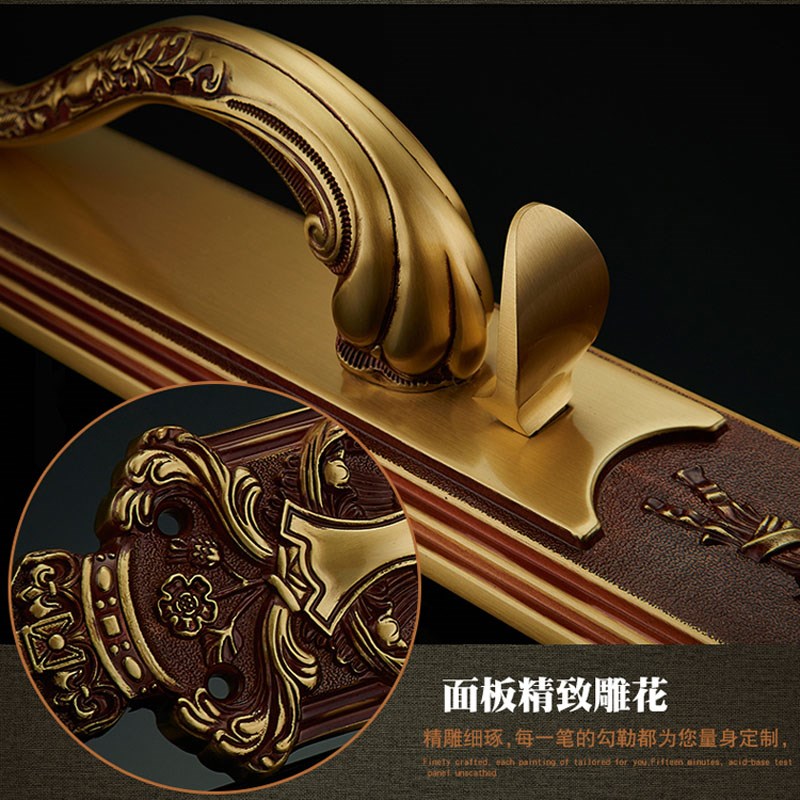 热销欧式全铜别墅大门锁双开对开门美式锁体全铜锁芯家用实木家用