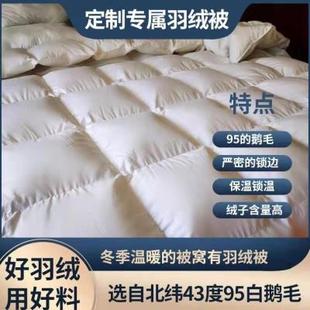 羽绒被加厚保暖95鹅绒可定制四季 鹅绒被白鹅绒家用春秋款 通用