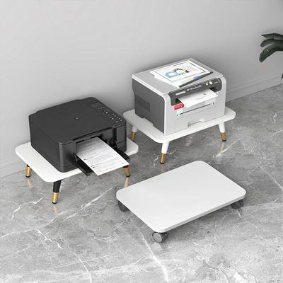 2I实木桌下打印机置物架主机托架办公室扫地机花盆空气净化器支架