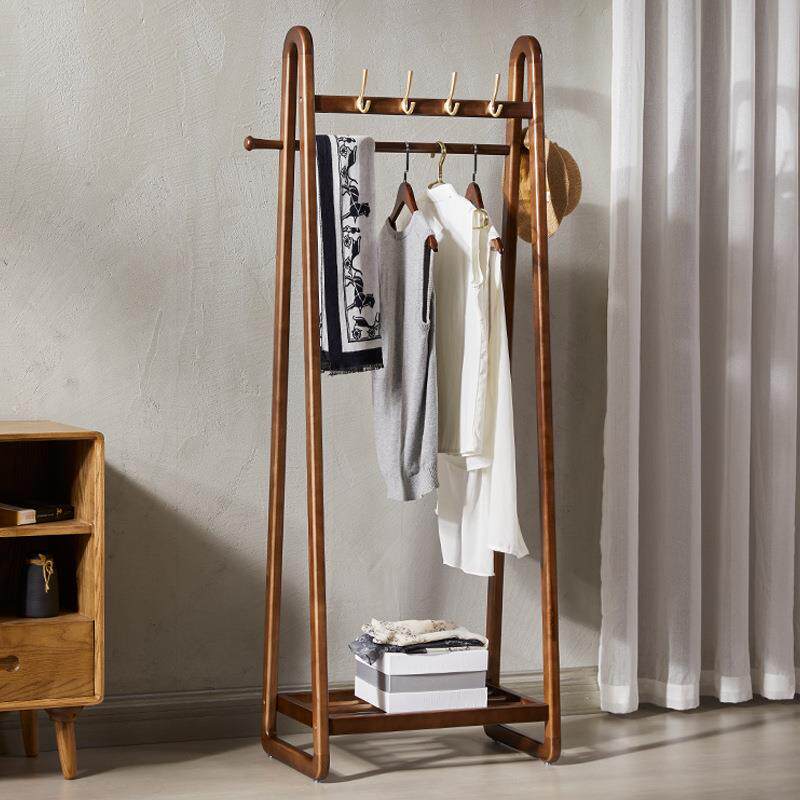 新中式实木落地衣帽架立式家用卧室挂衣架简易客厅网红衣架子