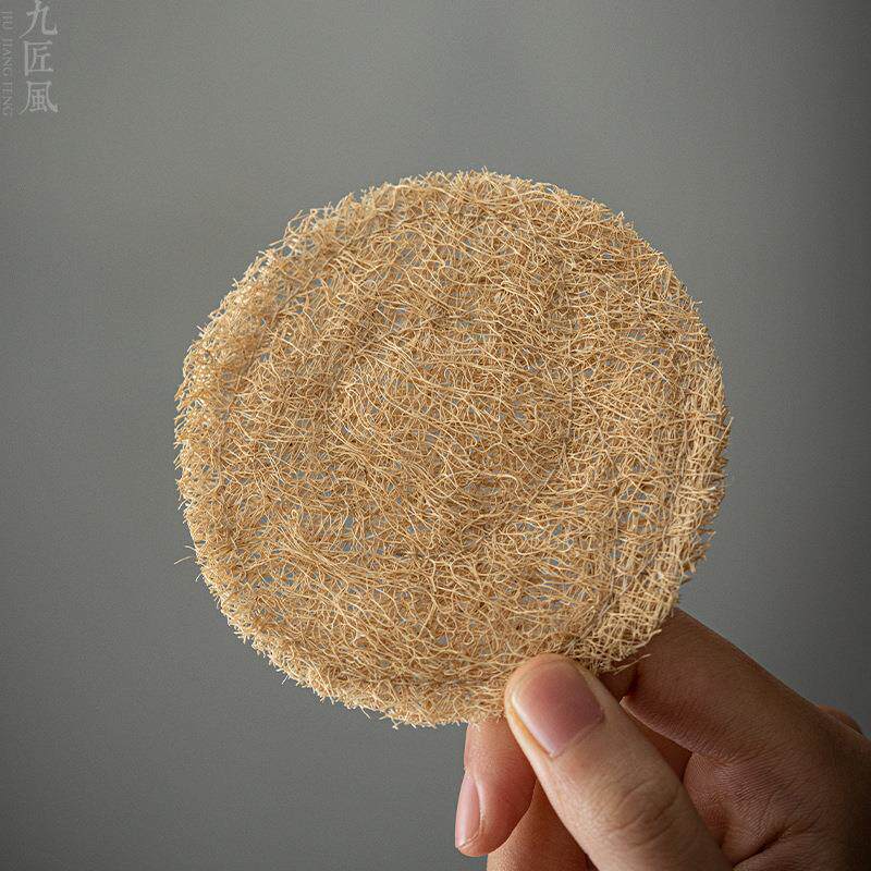 九匠风 丝瓜络茶壶垫壶承紫砂壶垫茶席茶杯隔热垫手工加厚丝瓜垫