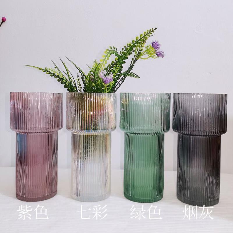 水塔创意玻璃花瓶简约欧式干花插花器样板间客厅玄关餐桌装饰摆件