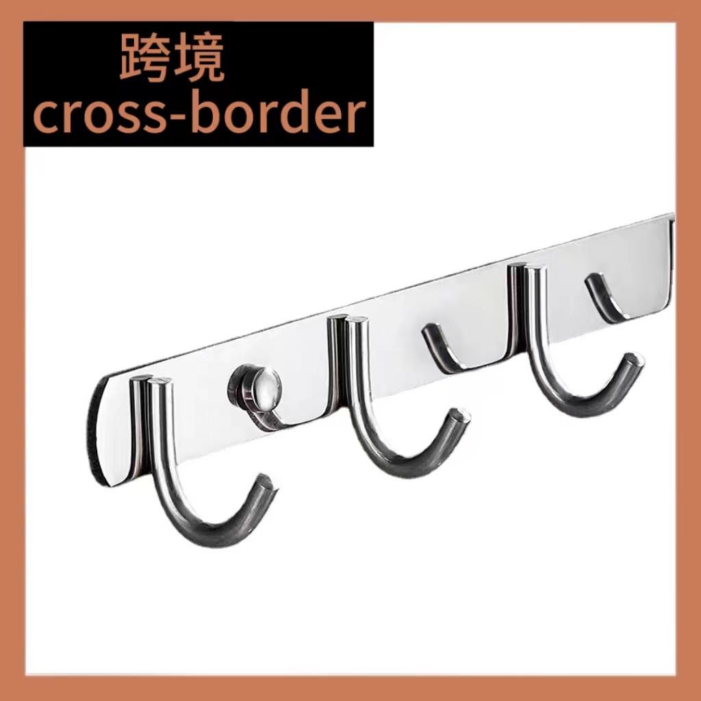 厨房挂钩强力粘胶勾承重免打孔墙壁衣挂钩不锈钢浴室排勾304钩子