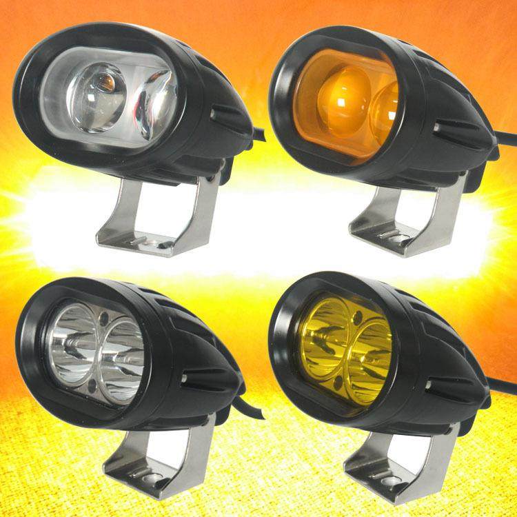 摩托车12V/24vled射灯货车 卡车叉车汽车勾机摩托车射灯白黄光20W
