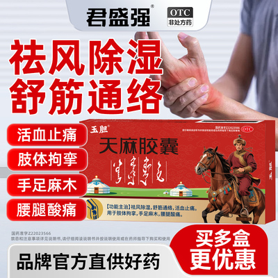 玉胆天麻胶囊祛风除湿舒筋通络活血止痛肢体拘挛手足麻木腰腿酸痛