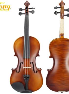 跨境 VIOLIN虎纹夹板学生练习合板小提琴 初学者
