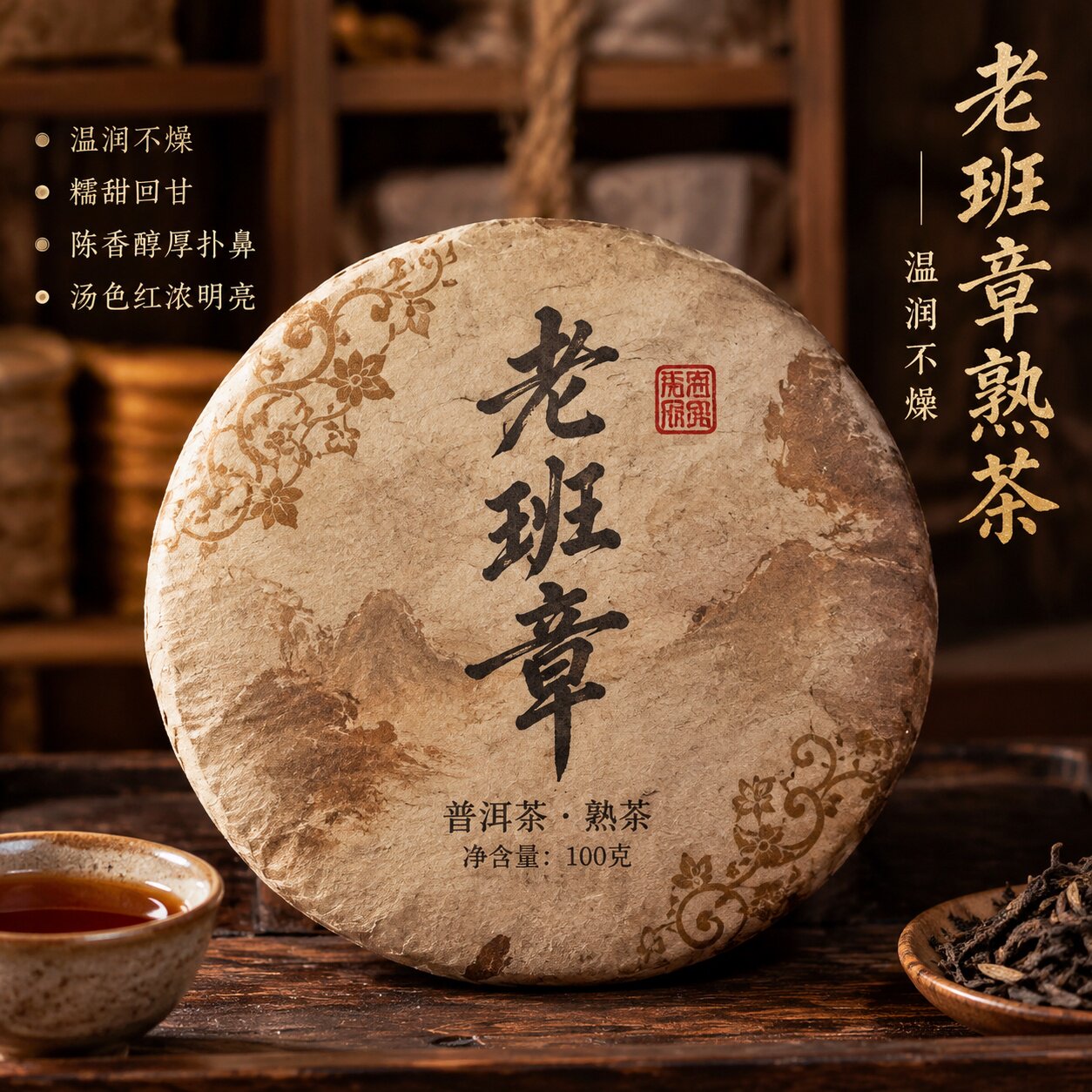 【茶农直供】老班章熟茶饼100克357克7饼装云南普洱口粮茶散装
