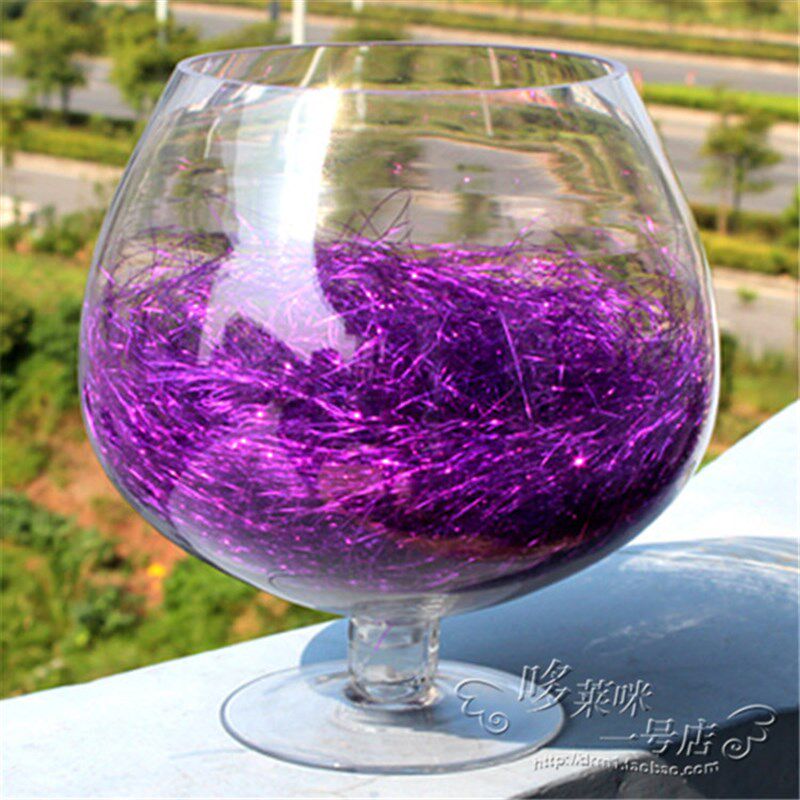 热销欧式酒杯创意时尚透明圆形玻璃鱼缸 水培插花高脚花瓶小花器