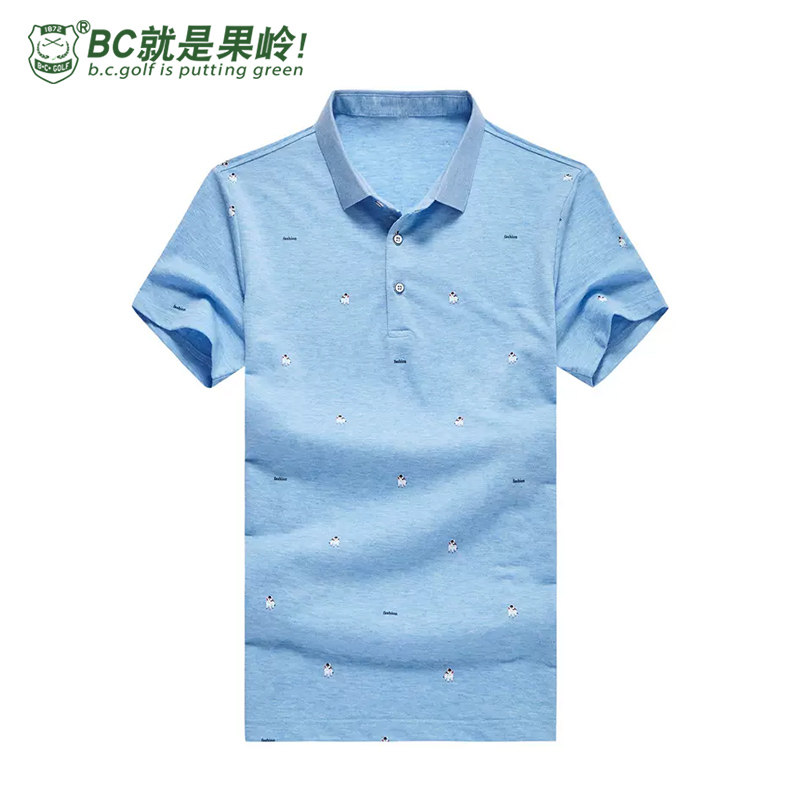 BCGOLF夏季t恤男翻领休闲棉质中年体恤短袖polo衫男款