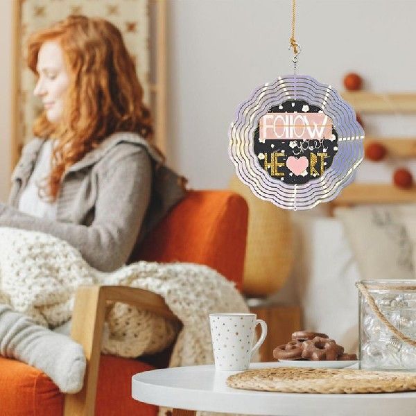 新品Sublimation Spinner Blanks Aluminum Circle 3D Wind Chime
