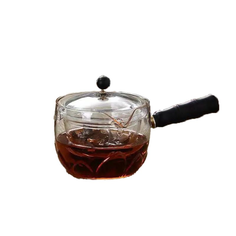 逍遥泡茶壶高硼硅玻璃煮茶壶家用侧把茶具茶壶公道杯莲花煮茶器