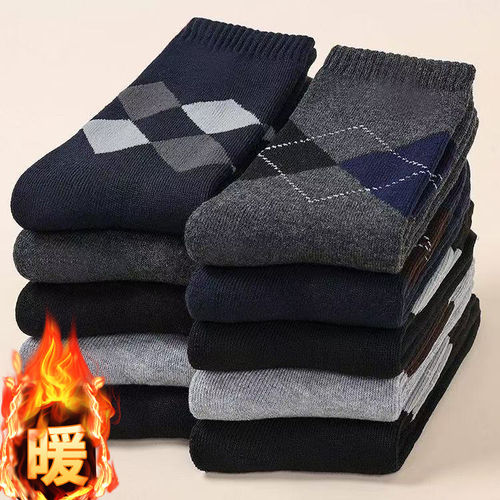 秋冬加厚保暖中筒棉袜男士防寒