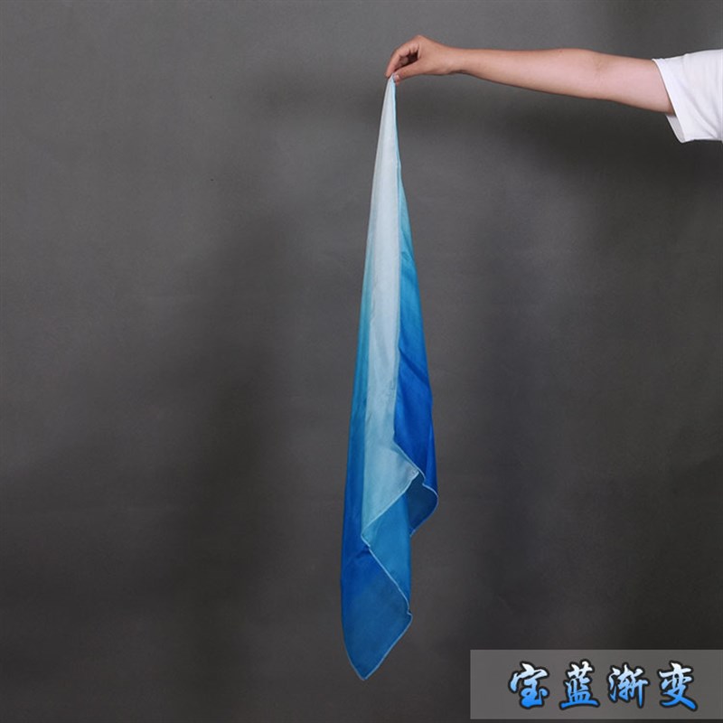 舞蹈手绢紫红色白色的民族跳舞手帕粉色小方巾真丝红绸丝巾女渐变