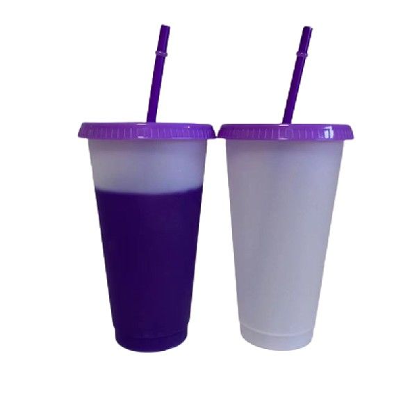 700ml Reusable Color Changing Cold Cups Plastic Tumbler