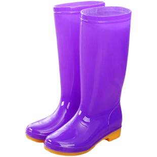 赶海下田水田插秧农田靴雨水鞋女夏天中筒时尚成人高筒胶鞋防滑工