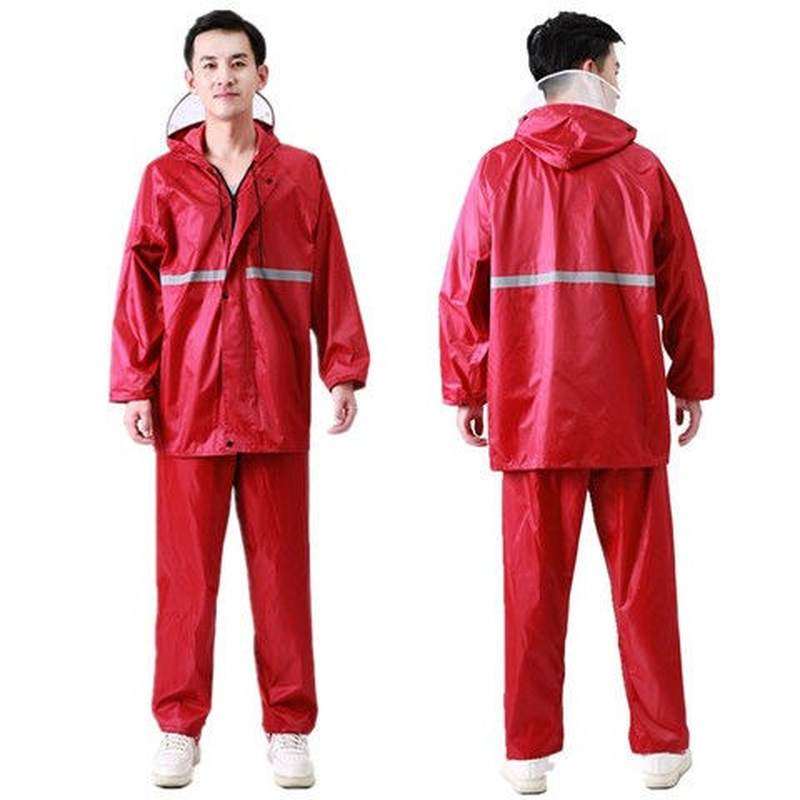 加厚单层黑色牛津布套装雨衣雨裤上衣工地分体雨衣单件劳保防水服