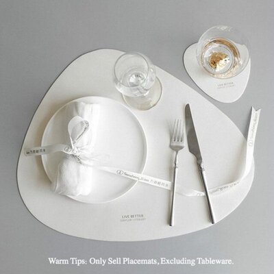 2Pcs/Set Tableware Pad Placemat Table Mat PU Leather Heat In