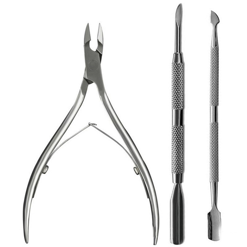 3pcs/set Pro Stainless Steel Nail Art Cutter Scissor 2 Ways