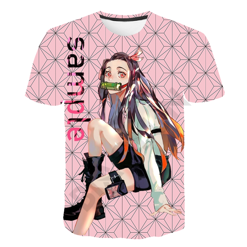 新品Newest Figure Kamado Tanjirou Nezuko 3D Print Short Slee
