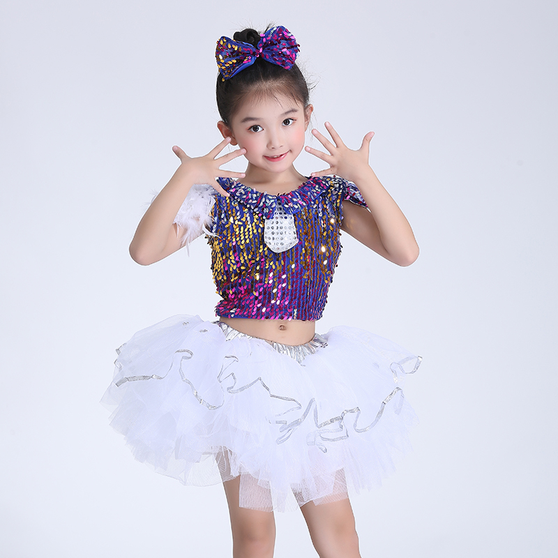 演出服儿童女蓬蓬裙现代舞爵士舞台服装幼儿公主蓬蓬裙舞蹈表演服