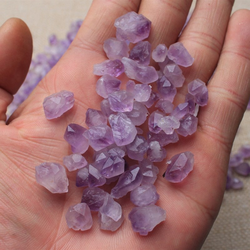 天然紫水晶簇花瓣碎石单尖骨干原石标本矿物晶体装修装饰鱼缸花盆