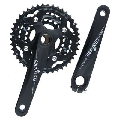 厂销山地自行车牙盘曲柄中轴中空一体3盘30变速243242T齿盘链轮改