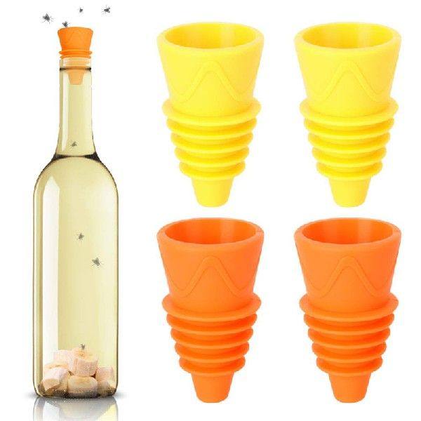 4/6/8pc Flexible Flies Trap Funnel Reusable Silicone Pest