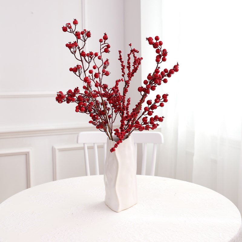 圣诞节装饰品仿真插枝浆果创意摆件场景布置家用店铺ins道具装扮