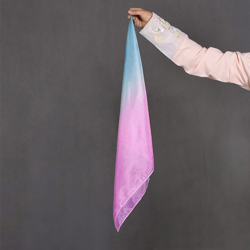 真丝舞蹈丝巾跳舞手绢中国古典舞胶州秧歌小方巾渐变丝巾可定制