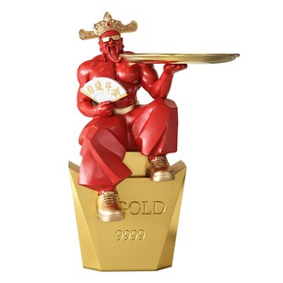 肌肉财神爷桌面摆件店铺公司前台接待台办公室装饰品开店开业礼物