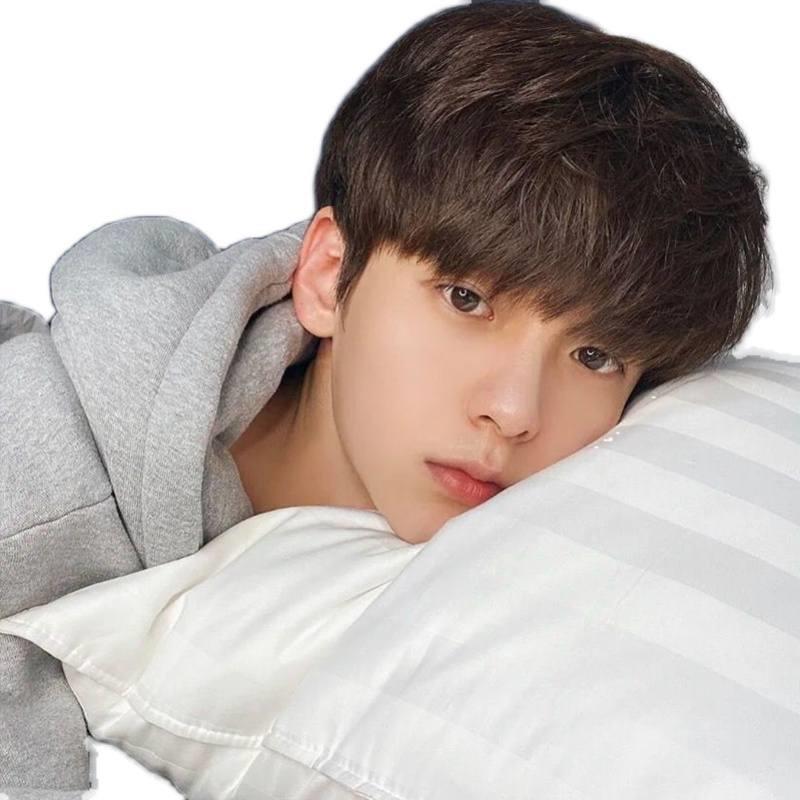 男士假发真人发丝狼尾头假发套头套式自然逼真鲻鱼头真头发套全真