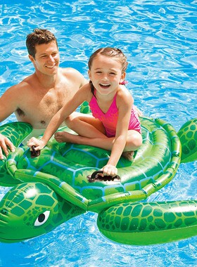 INTEX57524充气大海龟儿童坐骑男女宝宝浮排水上玩具小乌龟游泳圈
