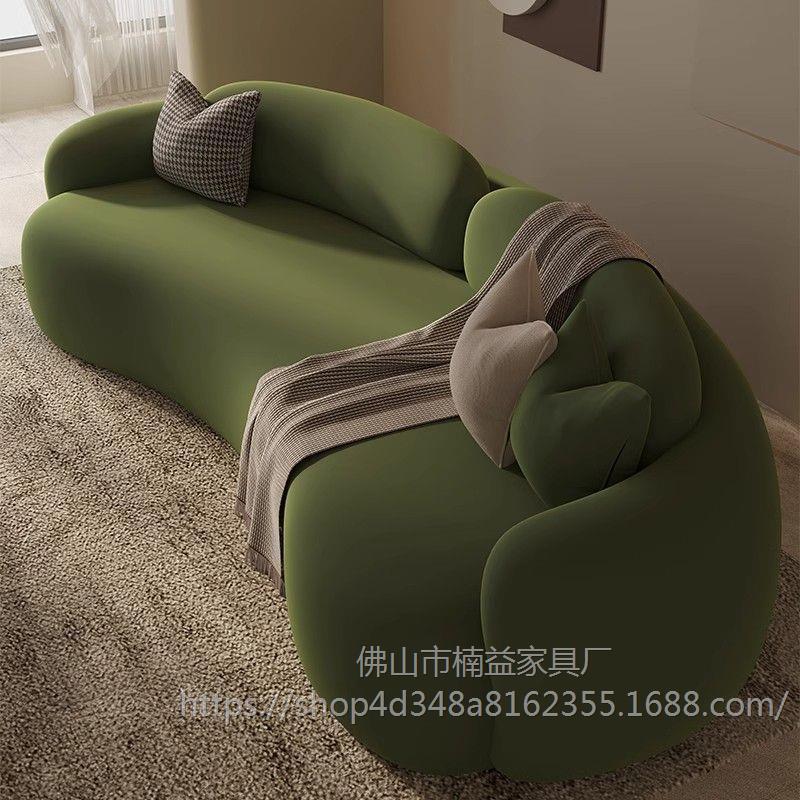 奶油风小户型弧形商用洽谈沙发