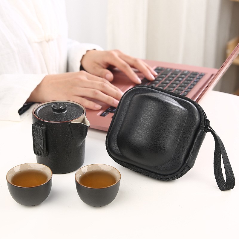 旅行茶具套装陶瓷功夫便携快客杯一壶二杯两杯户外携带泡茶壶茶杯