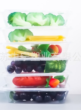 500ML650ML750ML1000ML1250ML透明长方形PP塑料餐盒