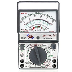 南京天宇机械式 小型多用表便携模拟表电阻100K带皮盒 MF47C指针式