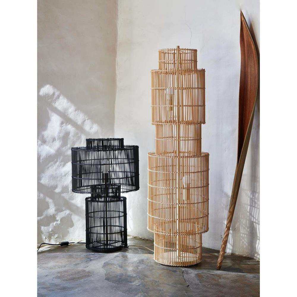 落地灯客厅高级感客厅装饰摆件新中式民宿沙发旁边设计感藤艺灯罩